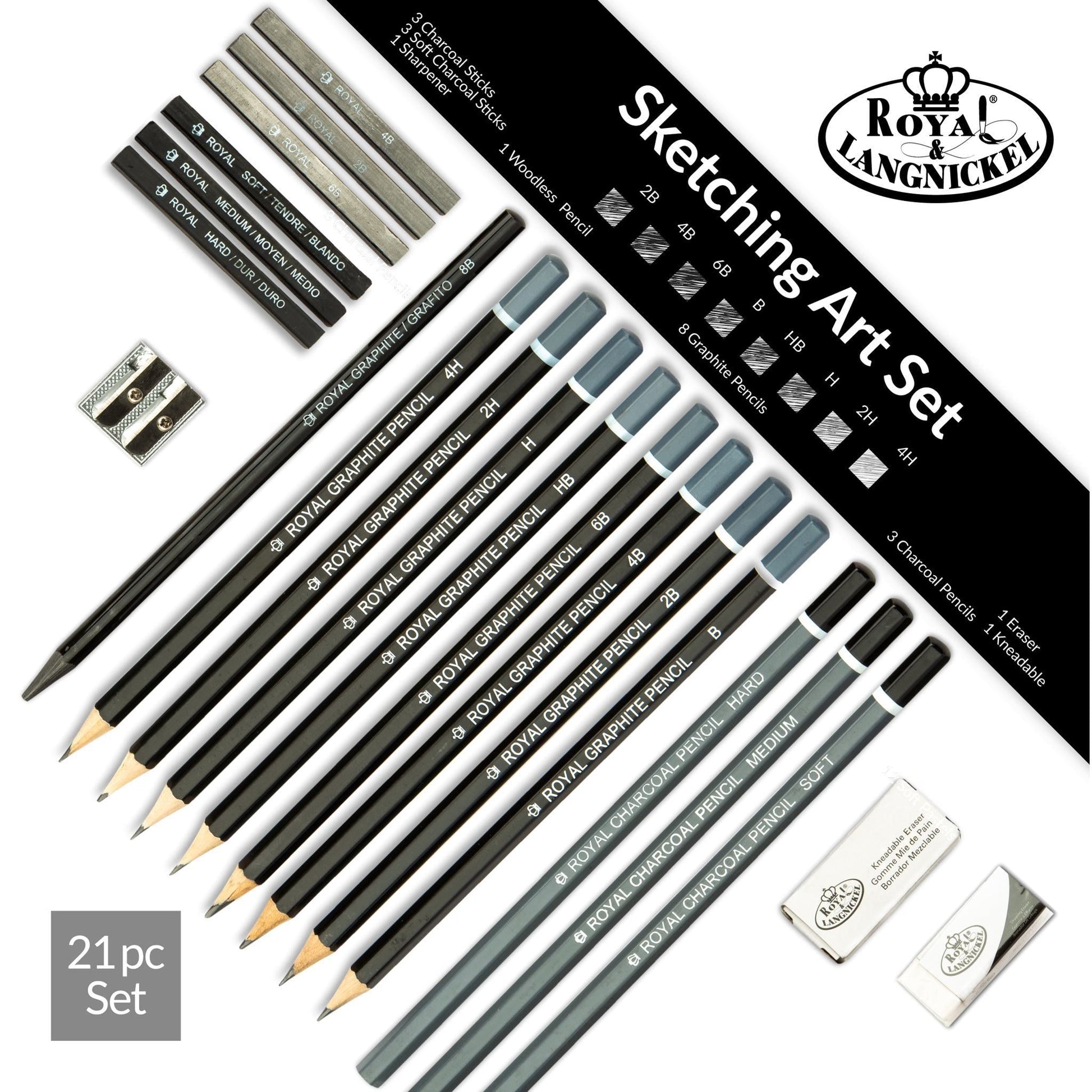 RART-200 - Essentials™ 21pc Sketching Pencil Art Set infographic 3