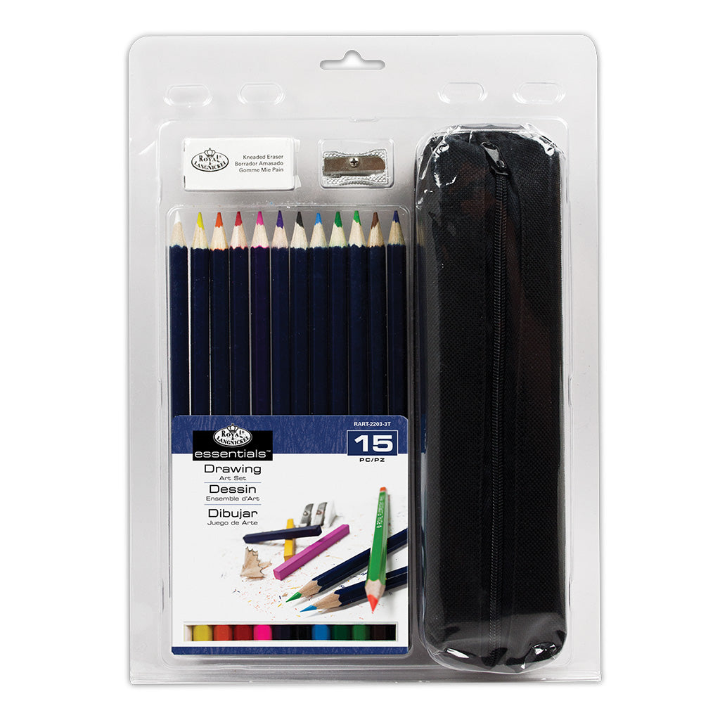 RART-2203 - Essentials™ 15pc Color Pencil Drawing Art Set with Case