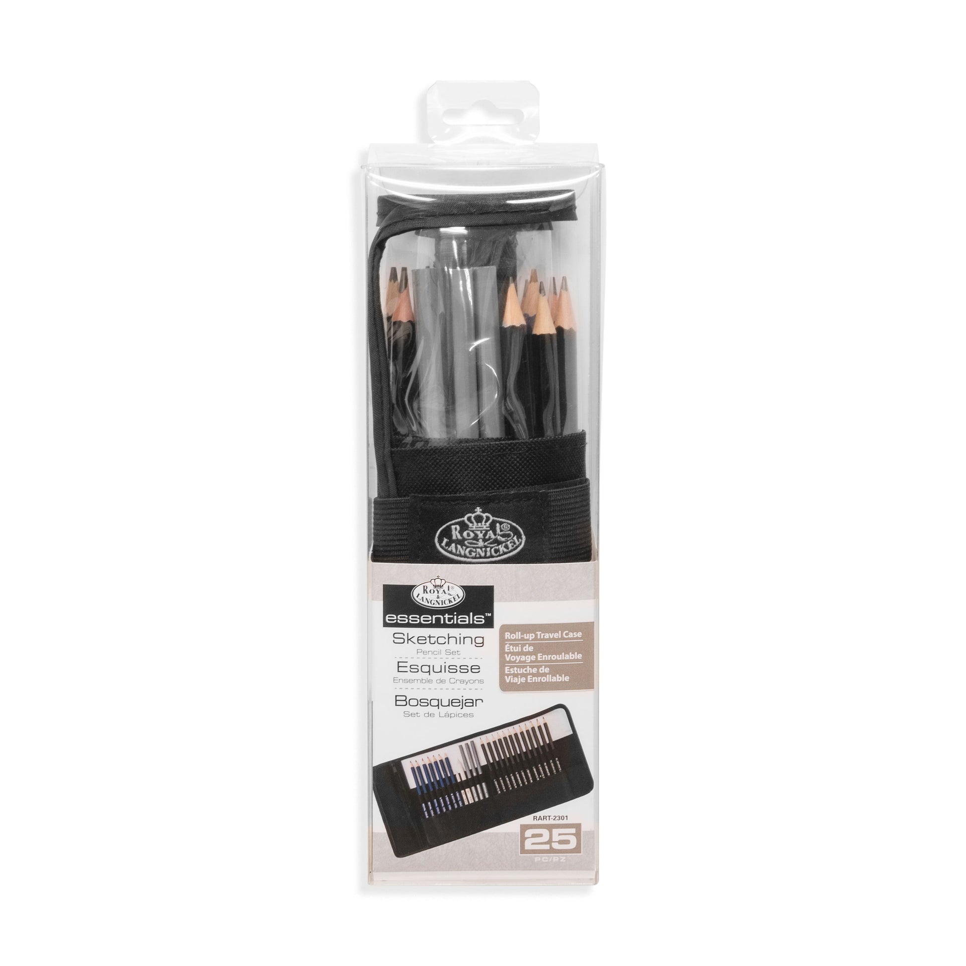 RART-2301 - Essentials™ 25pc Sketching Pencil Set with Case packaging front