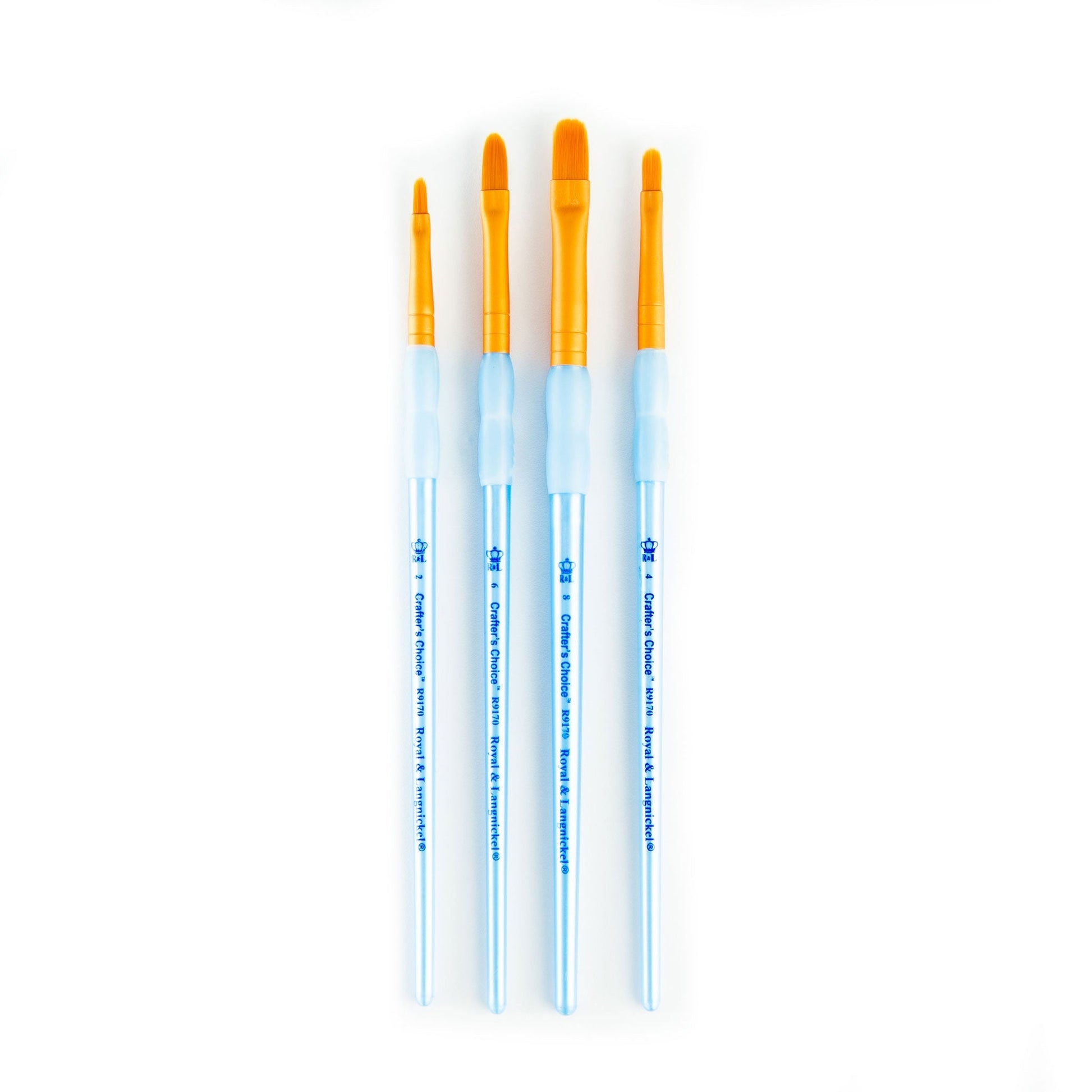 RCC 213 - Crafter's Choice™ 4pc Golden Taklon Filbert Brush Set