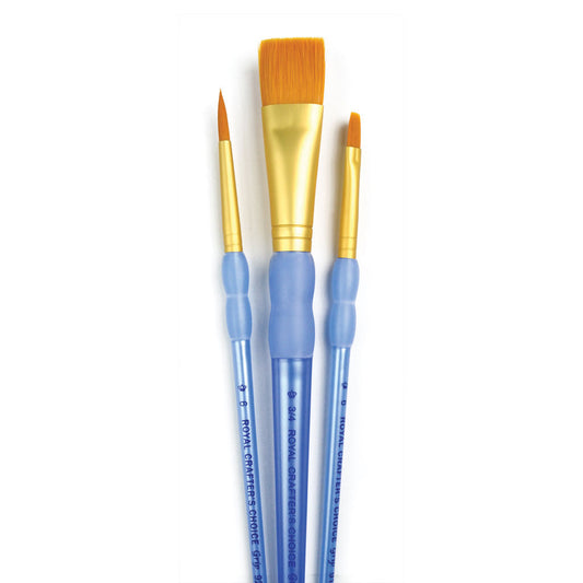 RCC 217 - Crafter's Choice™ 3pc Golden Taklon Variety Brush Set