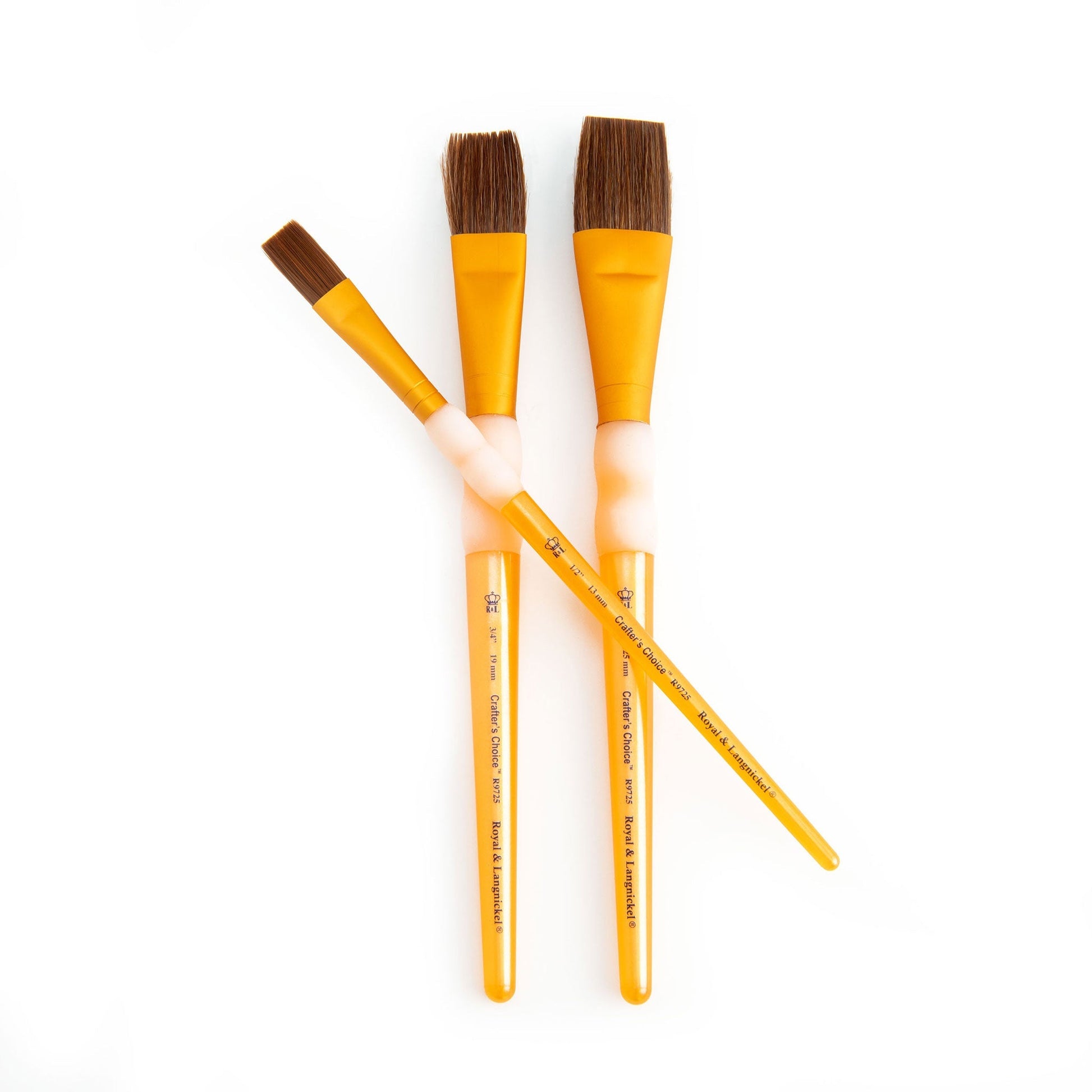 RCC 230 - Crafter's Choice™ 3pc Synthetic Camel Hair Flat Brush Set glam 2