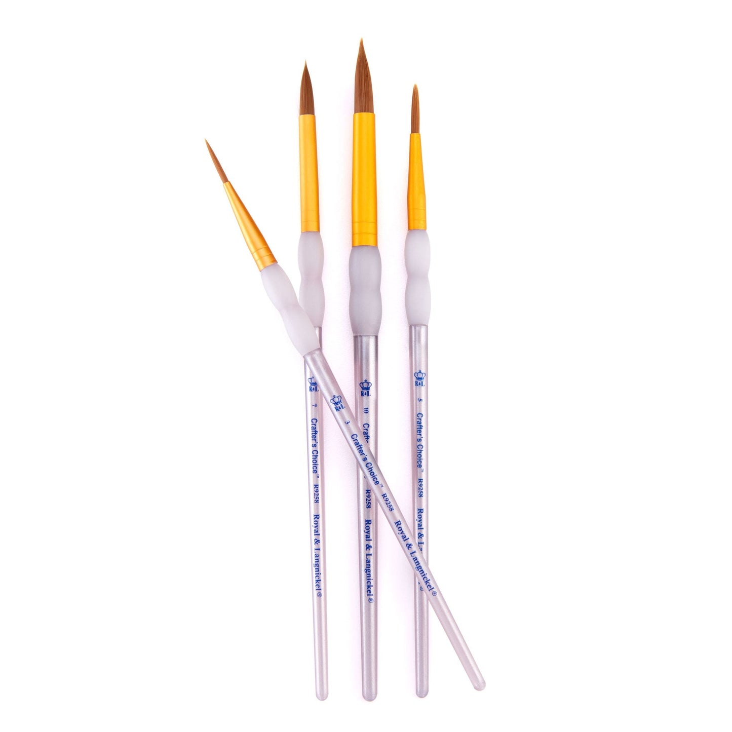 RCC 237 - Crafter's Choice™ 4pc Brown Taklon Round Brush Set glam 3