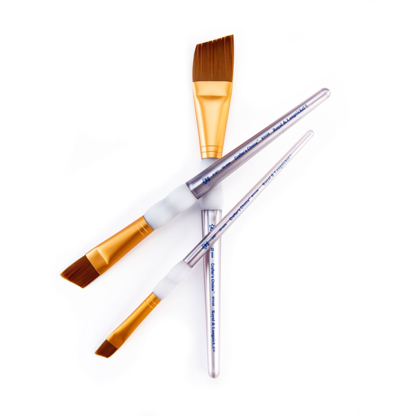 RCC 240 - Crafter's Choice™ 3pc Brown Taklon Angular Brush Set glam 2