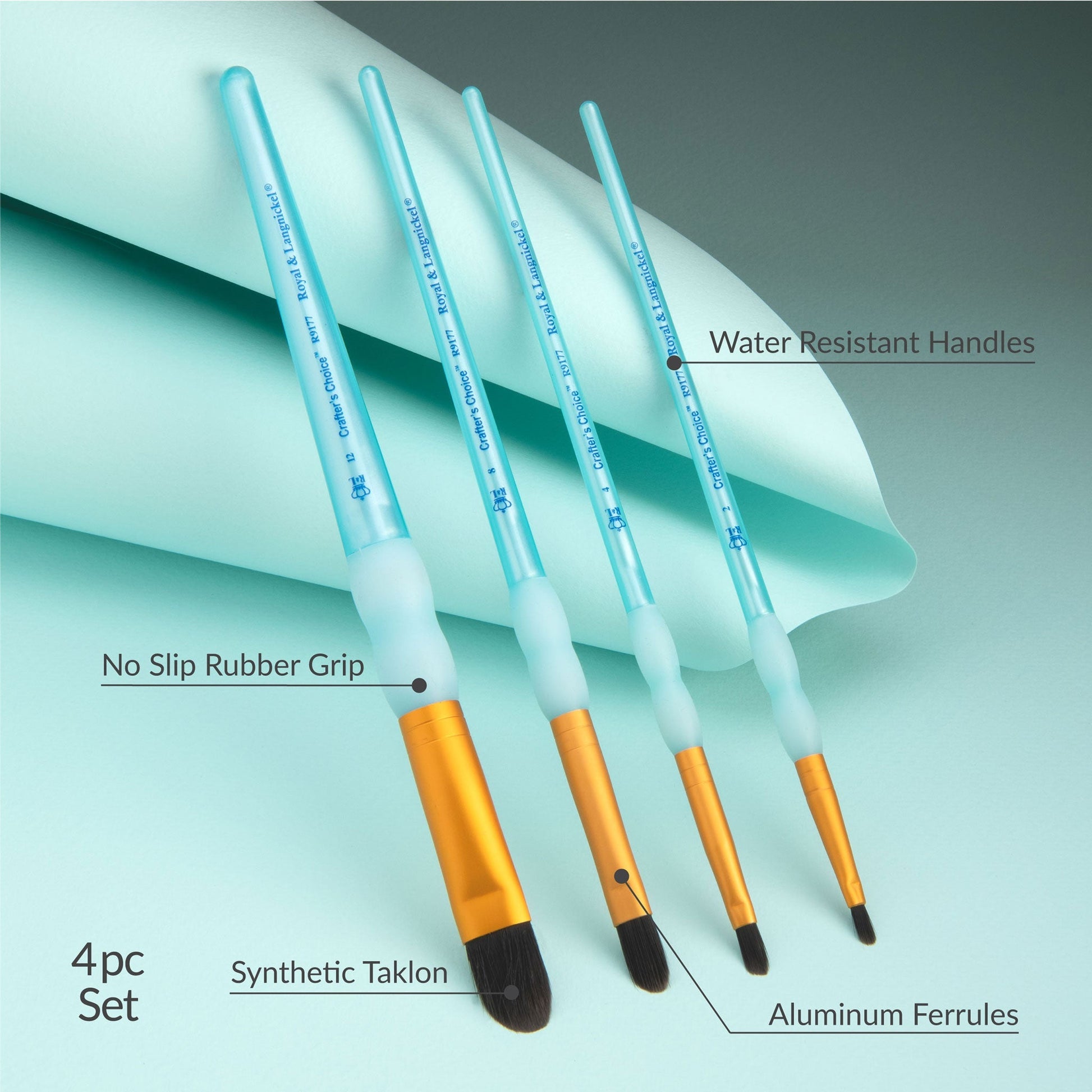 RCC 251 - Crafter's Choice™ 4pc Black Taklon Filbert Brush Set infographic 1