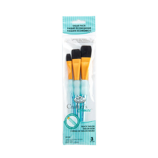 RCC 255 - Crafter's Choice™ 3pc Black Taklon Wash Brush Set packaging front