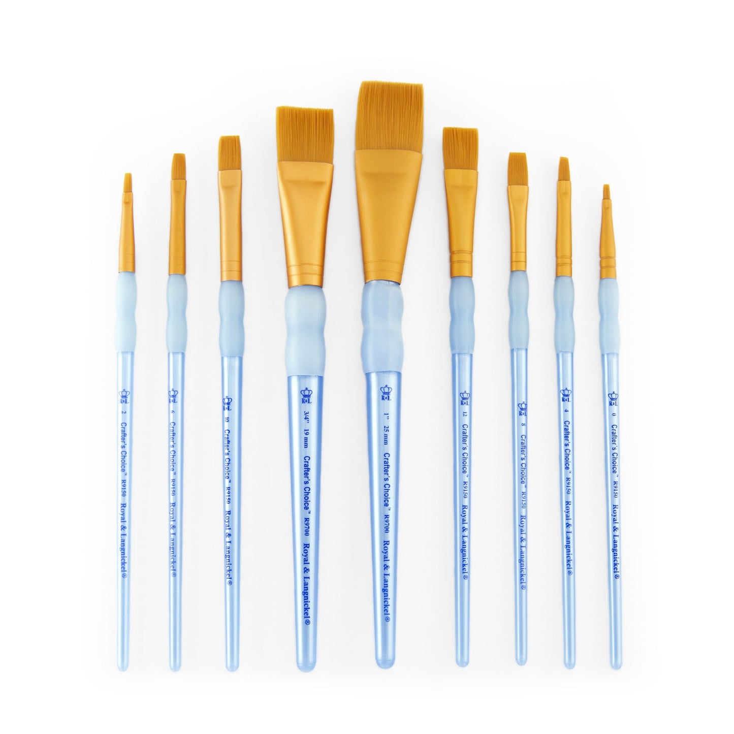 RCC 302 - Crafter's Choice™ 9pc Golden Taklon Shader/Wash Brush Set