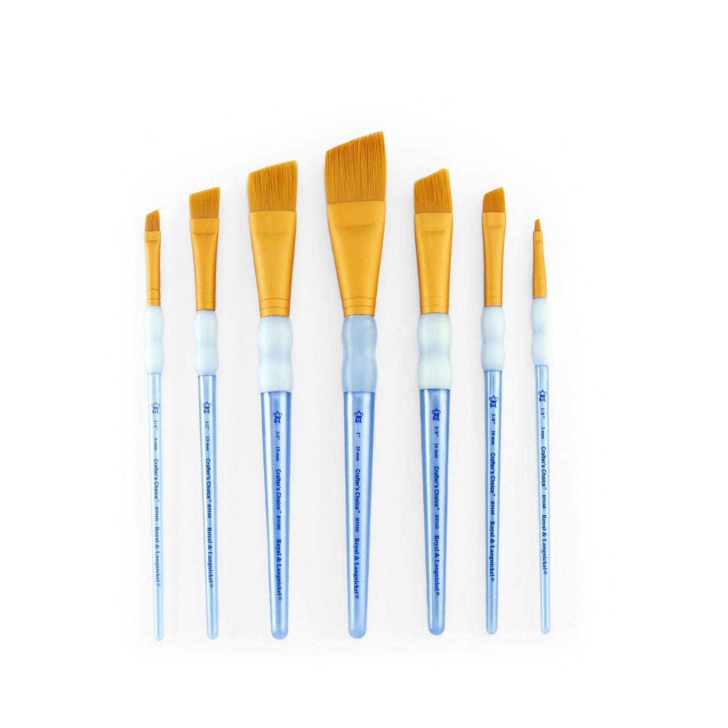 RCC 304 - Crafter's Choice™ 7pc Golden Taklon Angular Brush Set