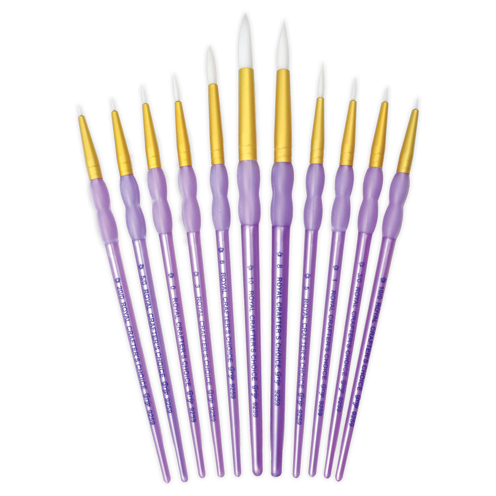 RCC 305 - Crafter's Choice™ 11pc White Taklon Round Brush Set