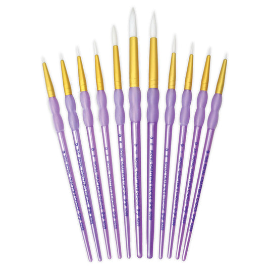 RCC 305 - Crafter's Choice™ 11pc White Taklon Round Brush Set