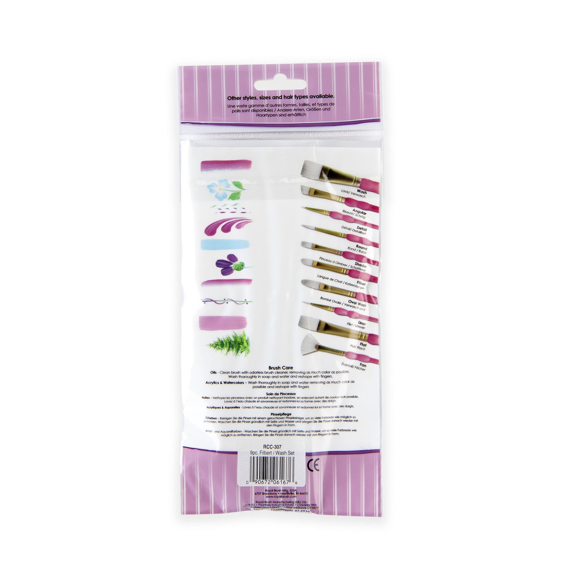 RCC 307 | Crafter's Choice™ 9pc White Taklon Variety Brush Set