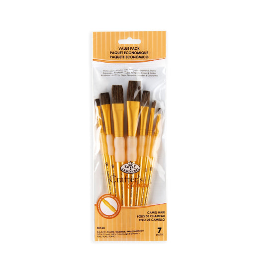 RCC 403 - Crafter's Choice™ 7pc Synthetic Camel Hair Variety Brush Set packaging front