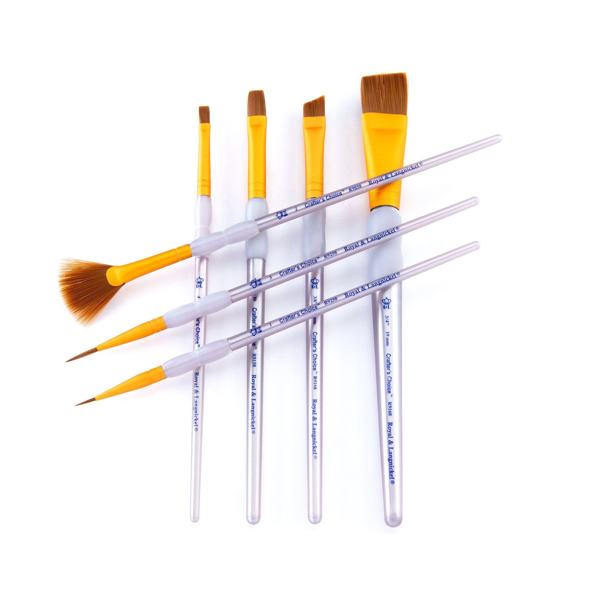 RCC 411 - Crafter's Choice™ 7pc Brown Taklon Variety Brush Set glam 3