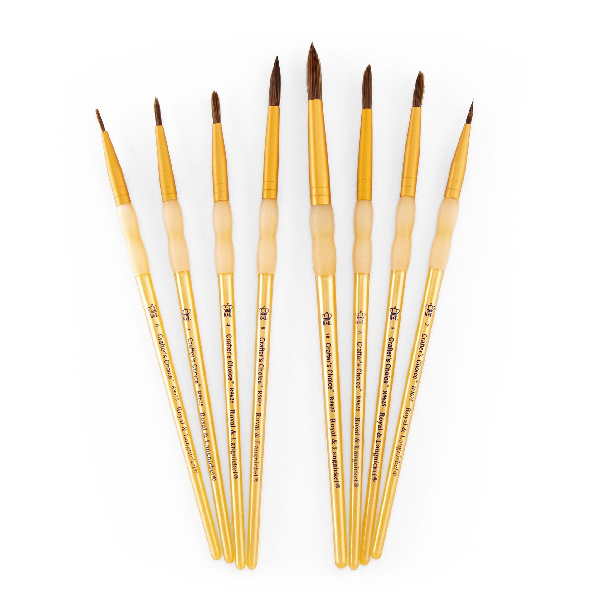 RCC 412 - Crafter's Choice™ 8pc Camel Hair Round Brush Set glam 3