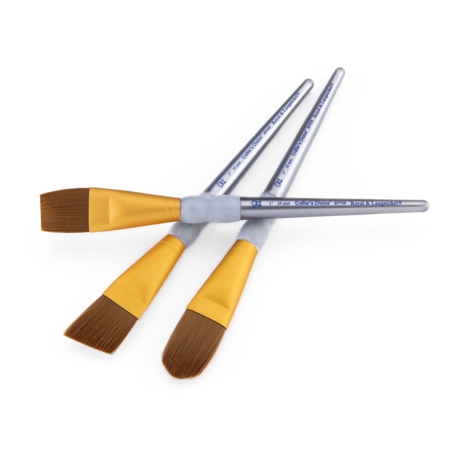 RCC 414 - Crafter's Choice™ 3pc Brown Taklon Large Brush Set glam 3