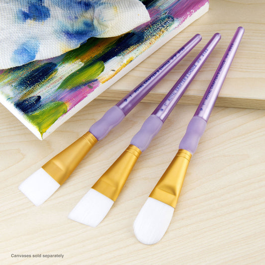 RCC 415 - Crafter's Choice™ 3pc White Taklon Large Brush Set glam 2