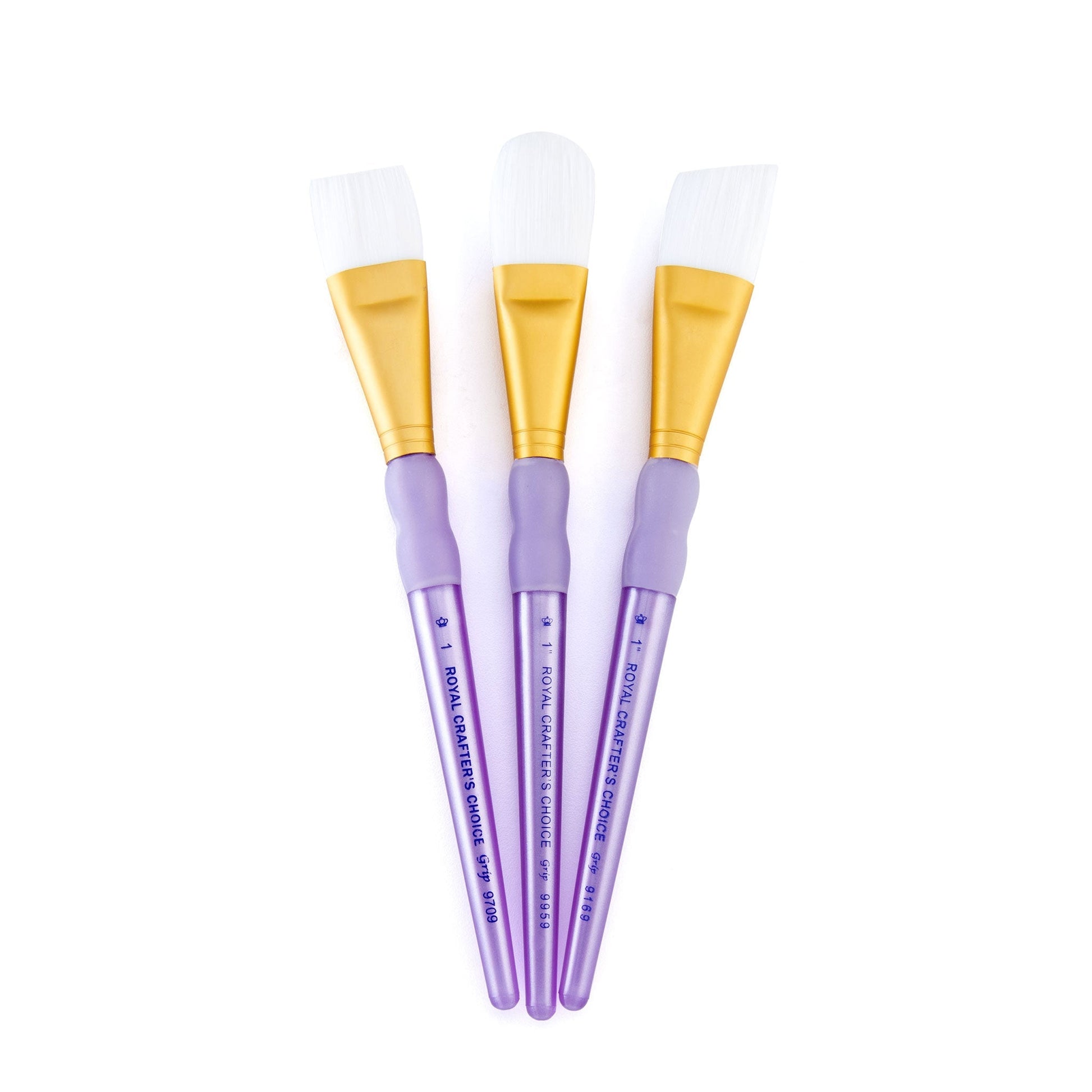 RCC 415 - Crafter's Choice™ 3pc White Taklon Large Brush Set glam 3