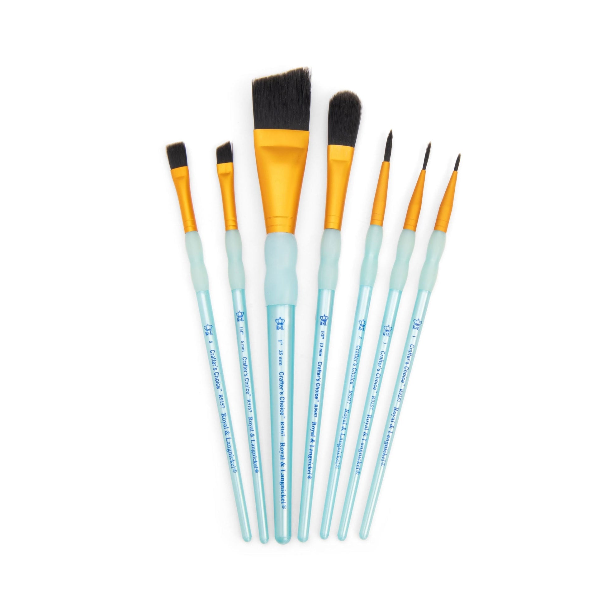 RCC 416 - Crafter's Choice™ 7pc Black Taklon Variety Brush Set