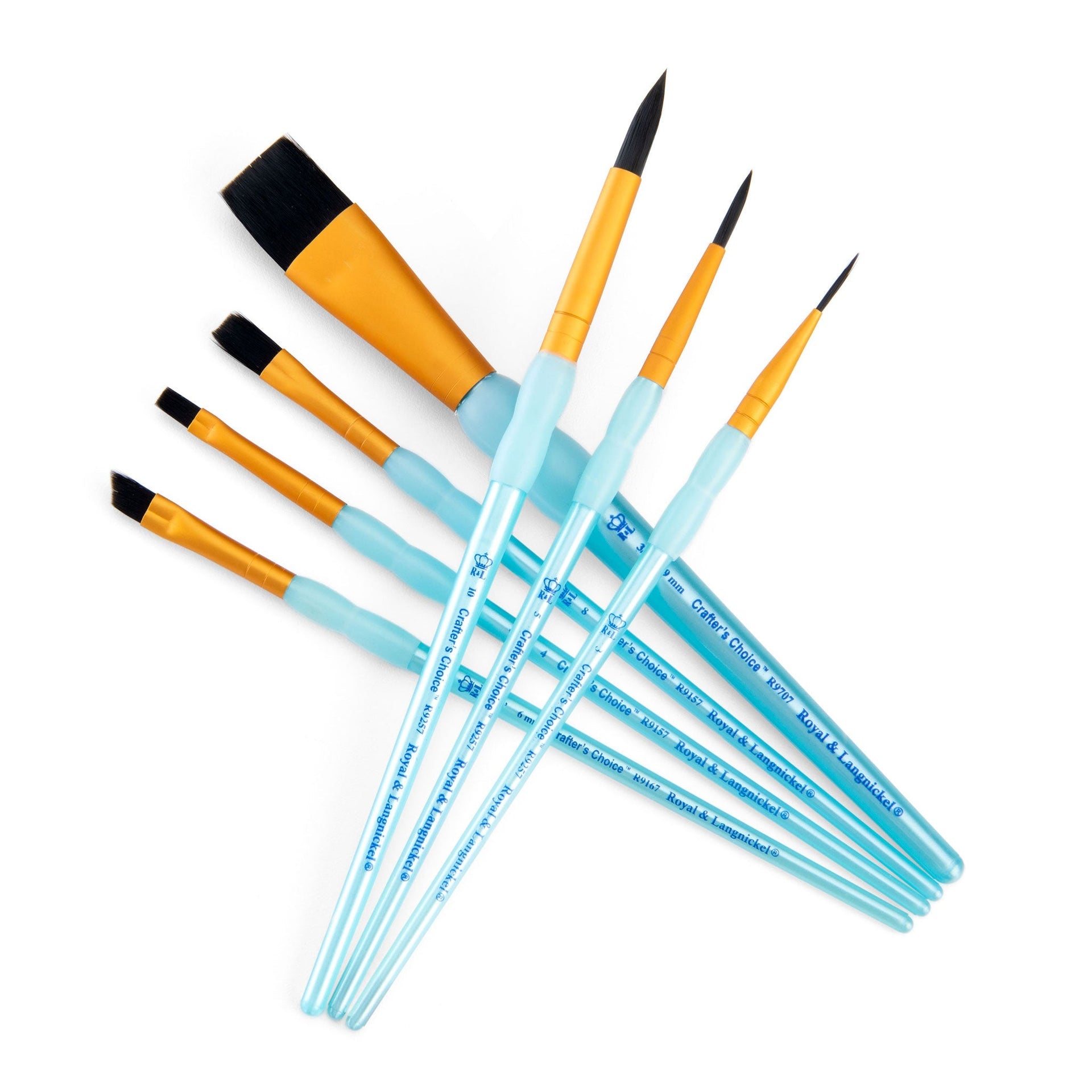 RCC 417 | Crafter's Choice™ 7pc Black Taklon Variety Brush Set