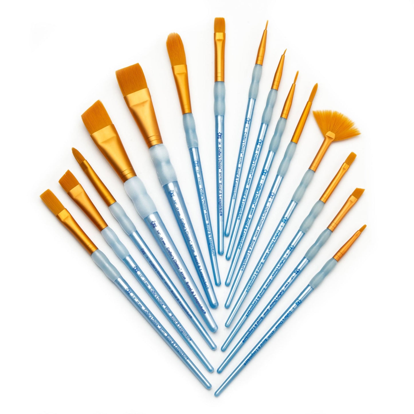 RCC 601 - Crafter's Choice™ 15pc Golden Taklon Variety Brush Set glam 2