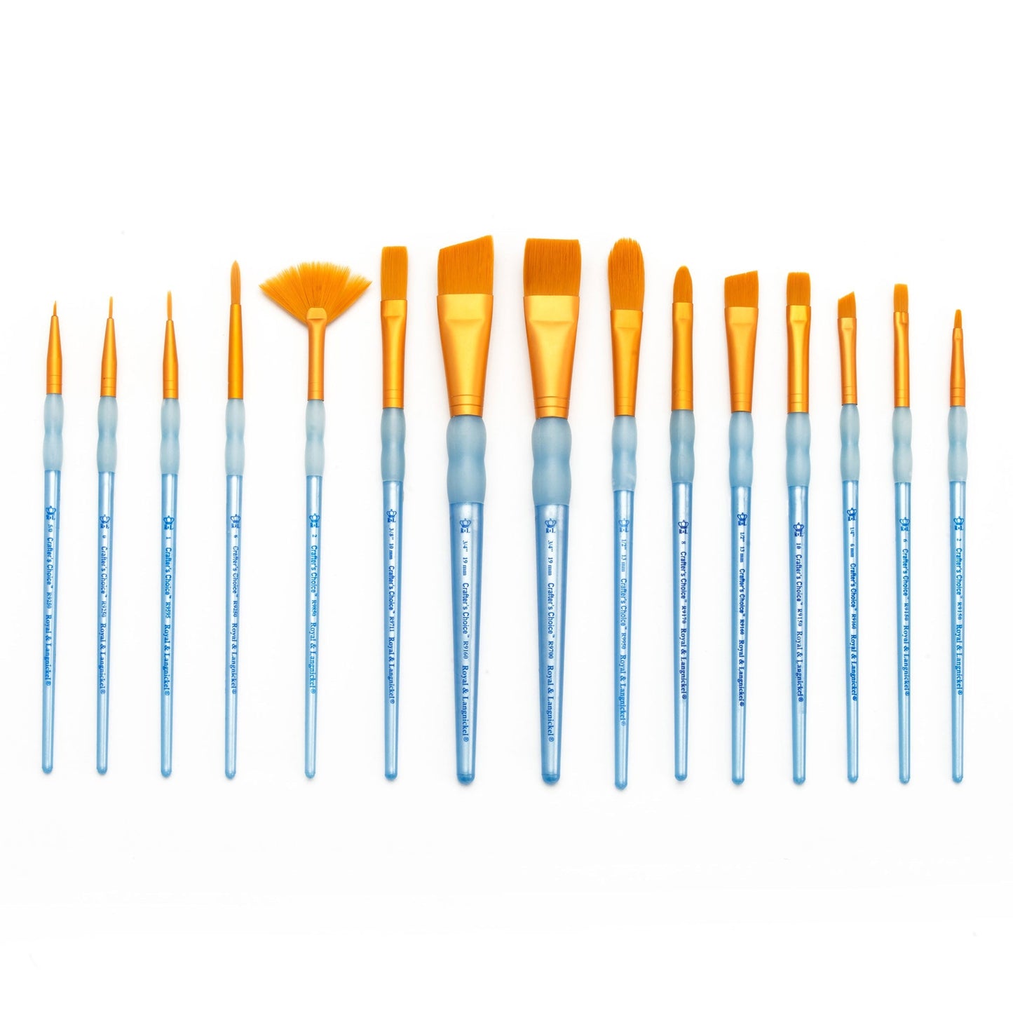 RCC 601 - Crafter's Choice™ 15pc Golden Taklon Variety Brush Set