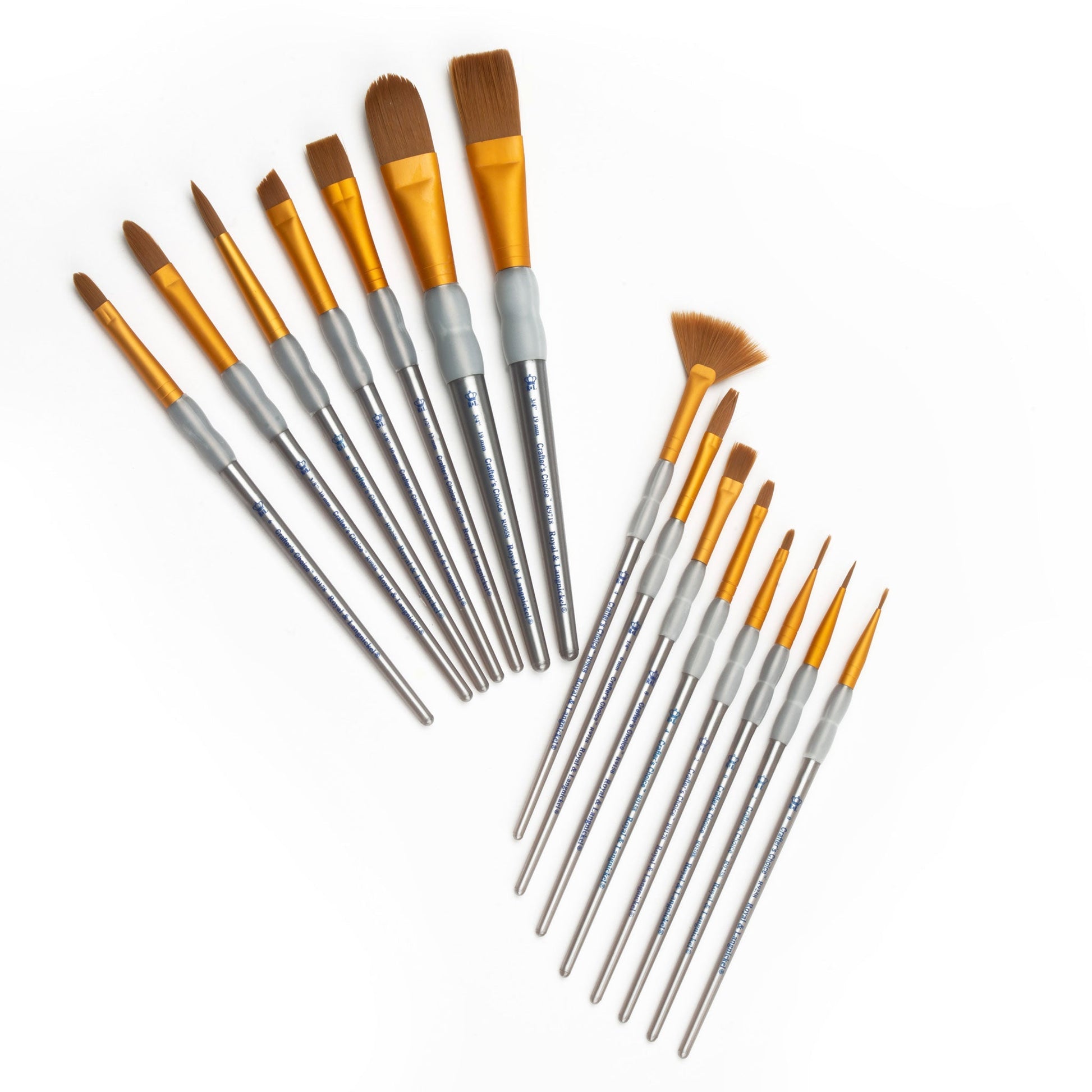 RCC 602 - Crafter's Choice™ 15pc Brown Taklon Variety Brush Set glam 2