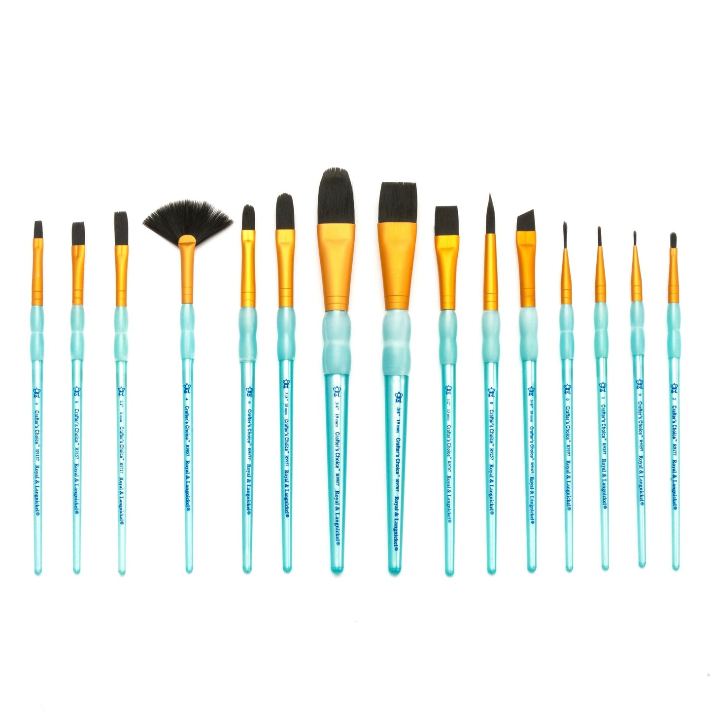 RCC 603 - Crafter's Choice™ 15pc Black Taklon Variety Brush Set