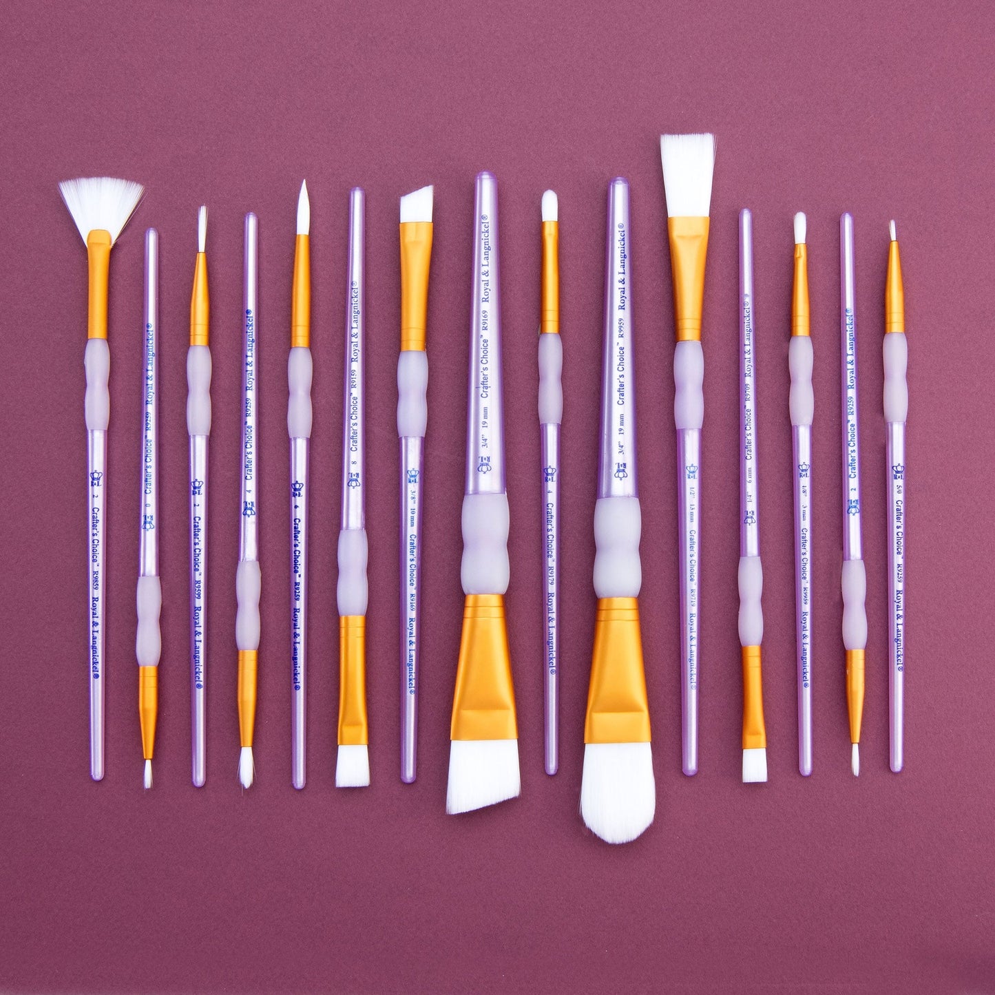 RCC 604 - Crafter's Choice™ 15pc White Taklon Variety Brush Set glam 1