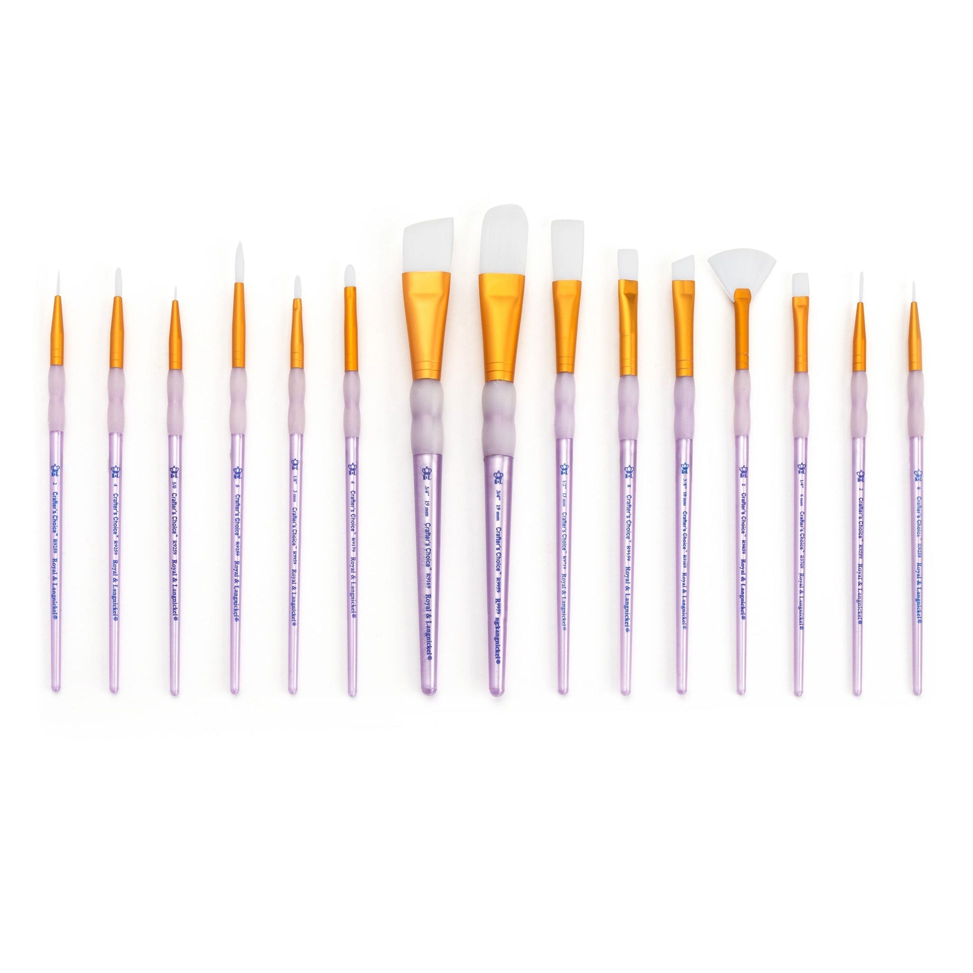 RCC 604 - Crafter's Choice™ 15pc White Taklon Variety Brush Set