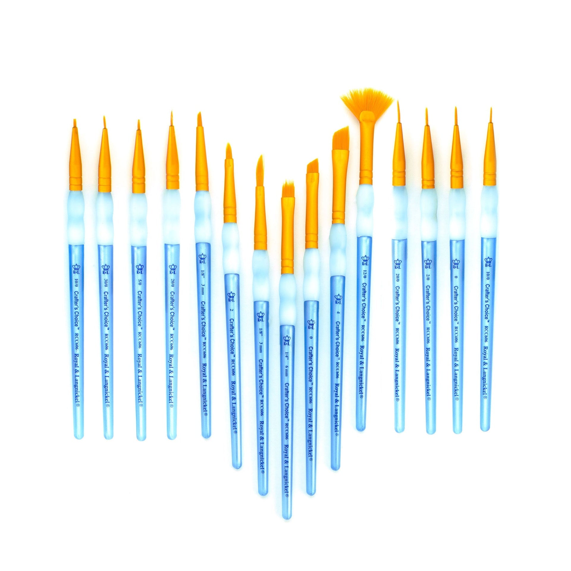 RCC 606 - Crafter's Choice™ 15pc Golden Taklon Variety Mini Brush Set