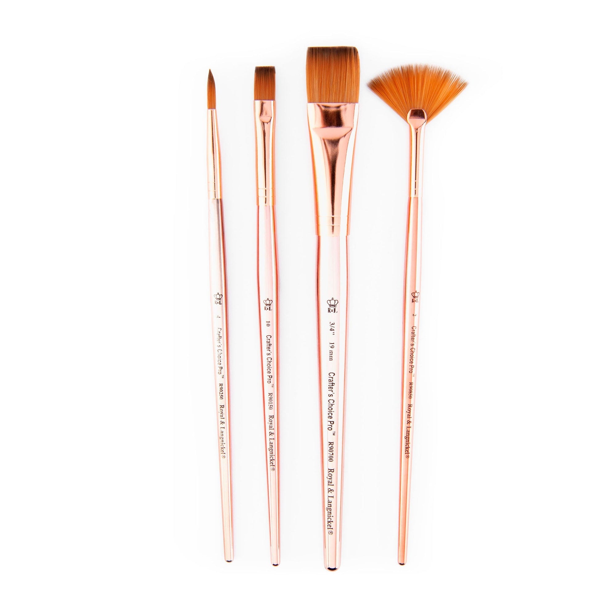 RCC PRO102-ZP - Crafter's Choice™ Pro 4pc Synthetic Sable Variety Brush Set