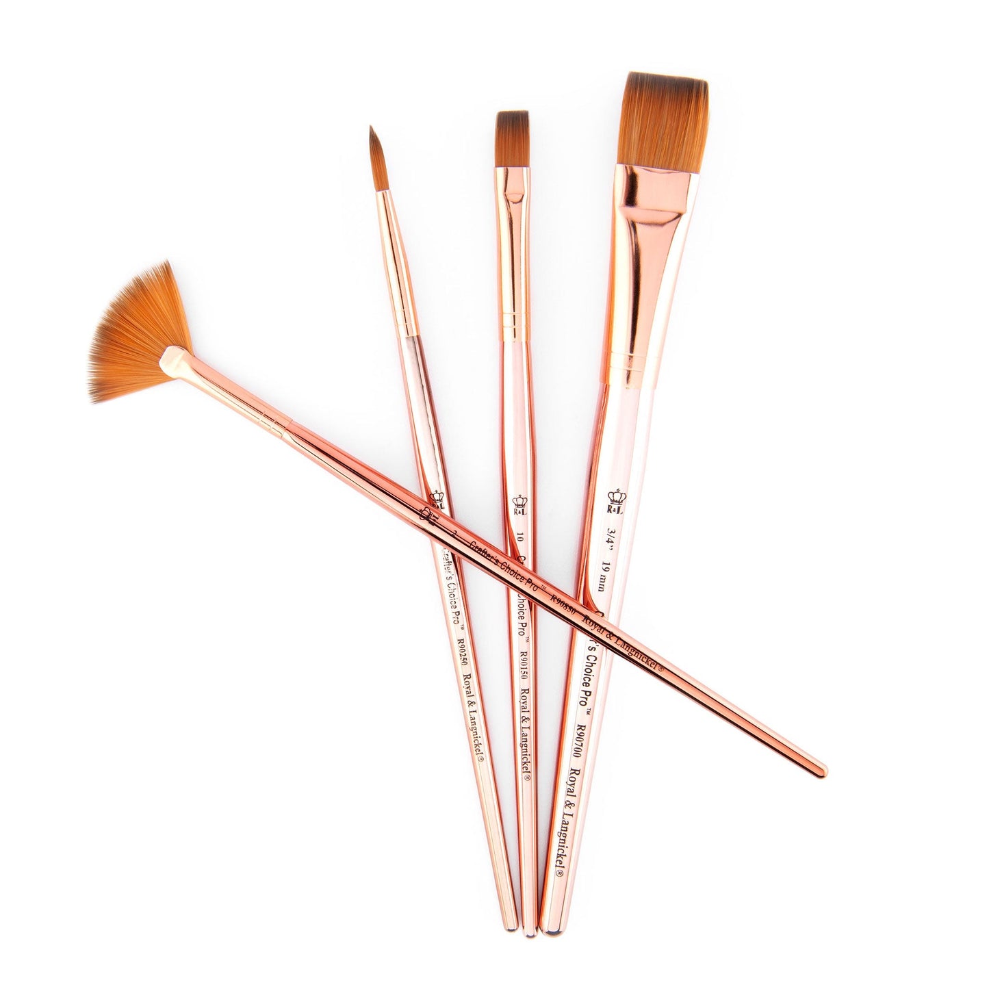 RCC PRO102-ZP - Crafter's Choice™ Pro 4pc Synthetic Sable Variety Brush Set glam 3