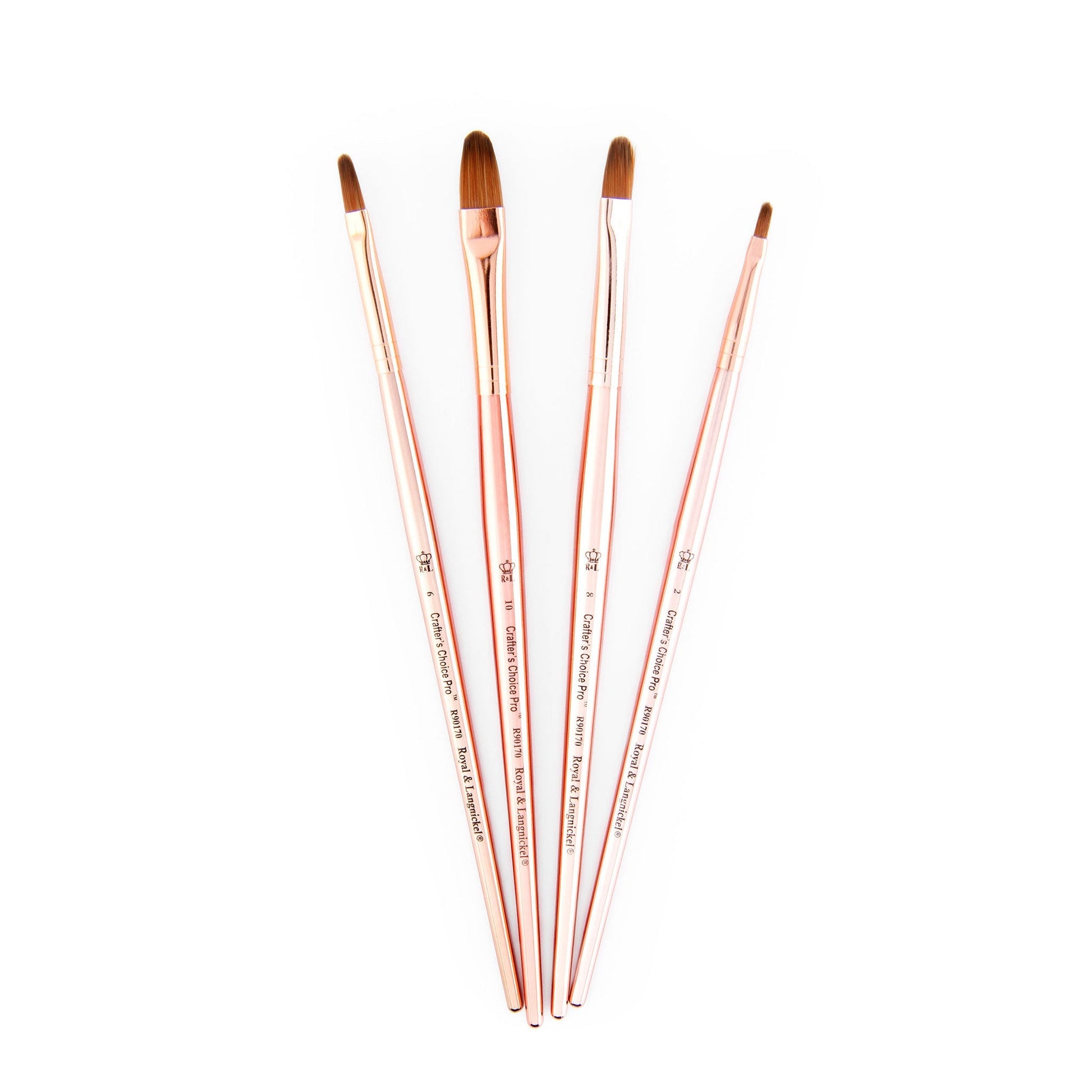 RCC PRO104-ZP - Crafter's Choice™ Pro 4pc Synthetic Sable Filbert Brush Set glam 3