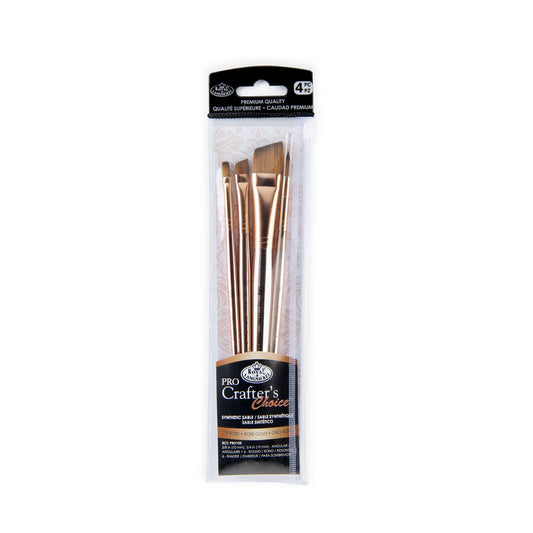 RCC PRO105-ZP - Crafter's Choice™ Pro 4pc Synthetic Sable Variety Brush Set packaging front