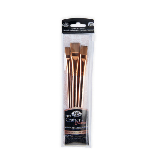 RCC PRO107-ZP - Crafter's Choice™ Pro 3pc Synthetic Sable Wash Brush Set packaging front