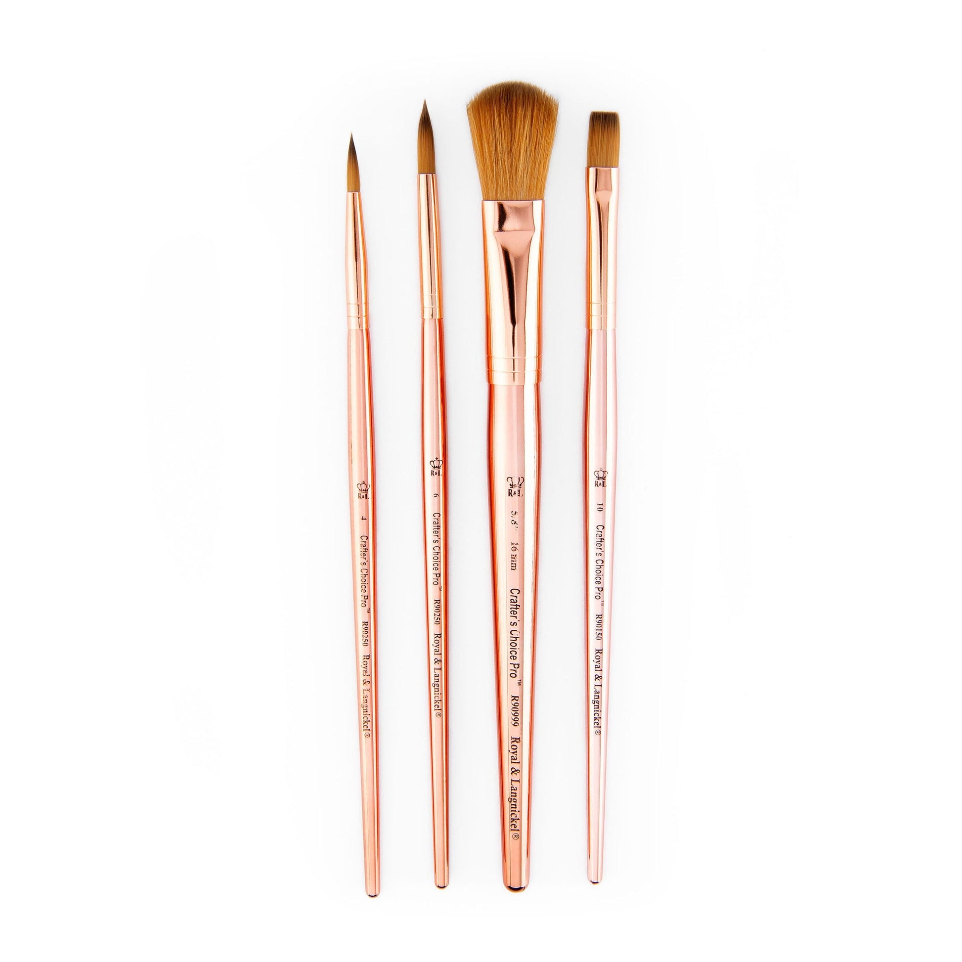 RCC PRO108-ZP - Crafter's Choice™ Pro 4pc Synthetic Sable Variety Brush Set