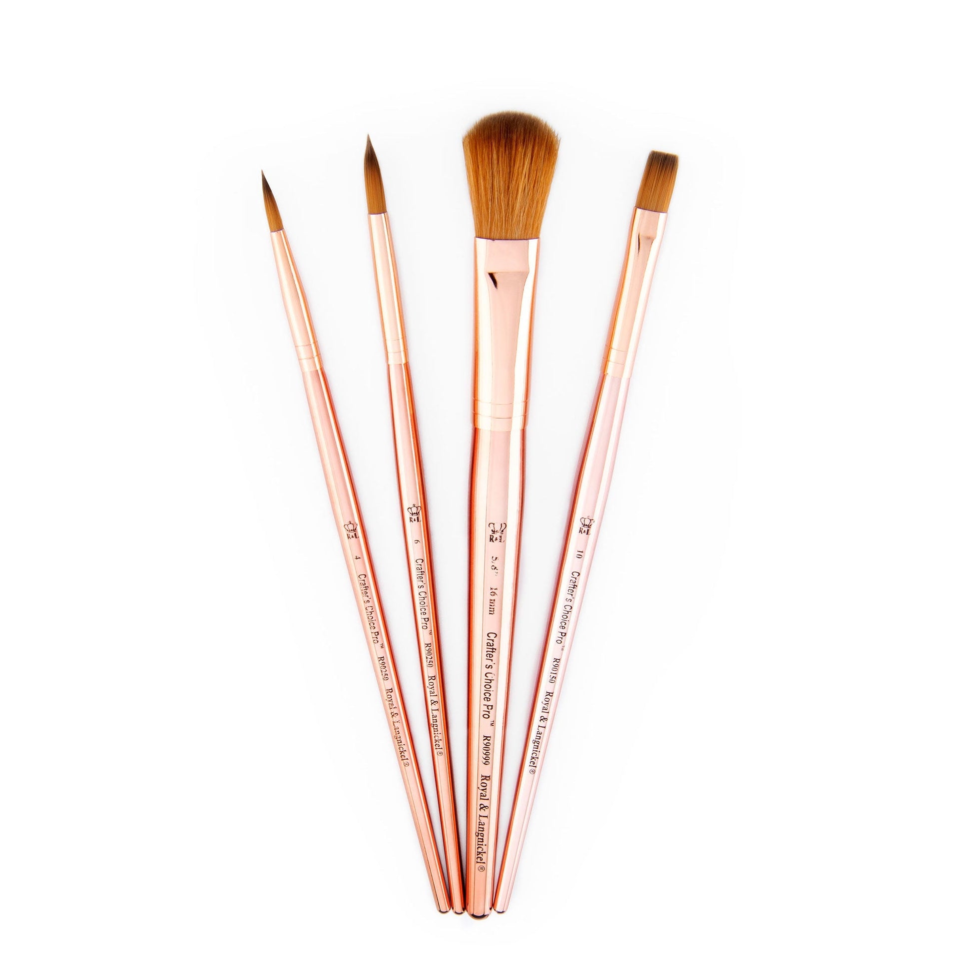 RCC PRO108-ZP - Crafter's Choice™ Pro 4pc Synthetic Sable Variety Brush Set glam 3