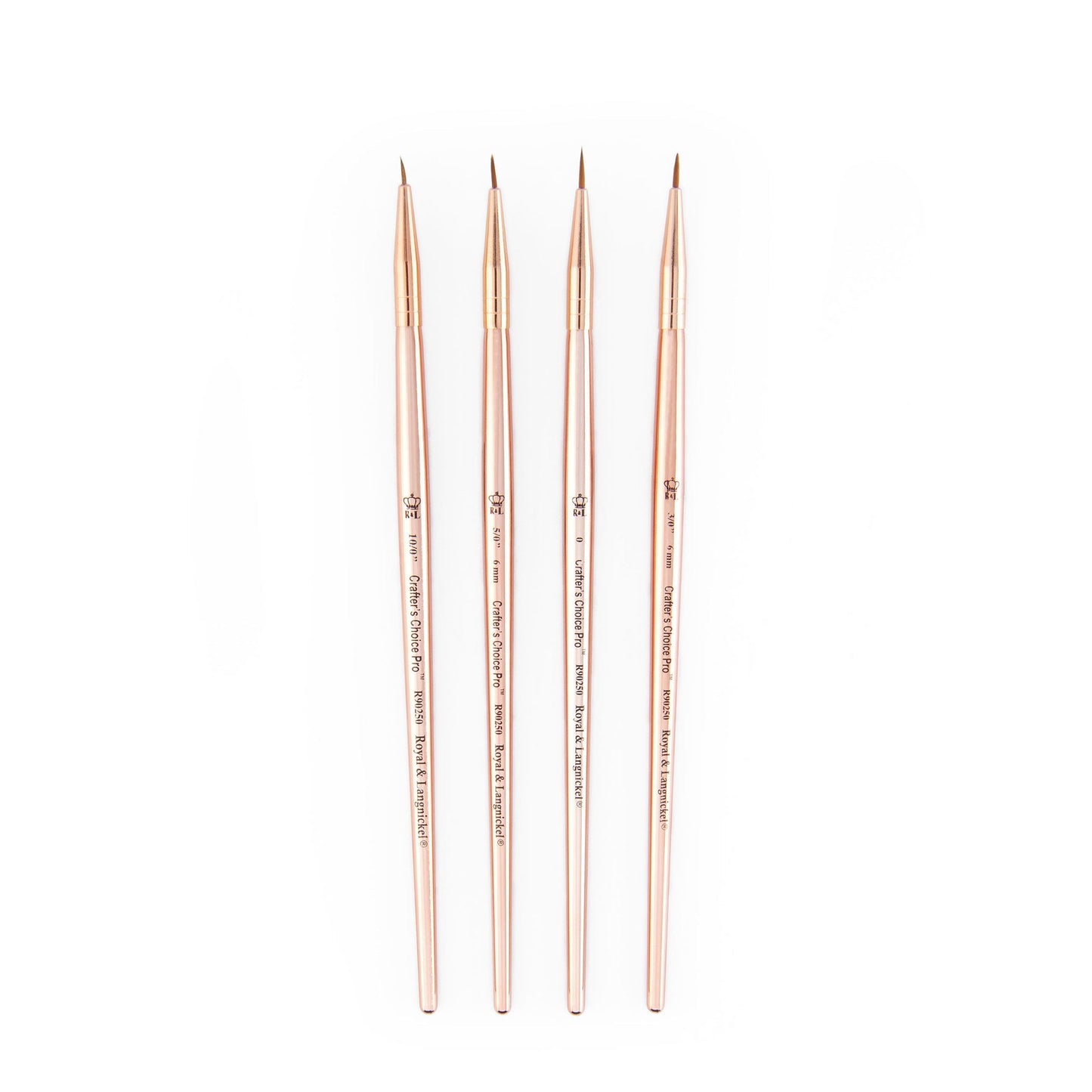 RCC PRO109-ZP - Crafter's Choice™ Pro 4pc Synthetic Sable Round Brush Set