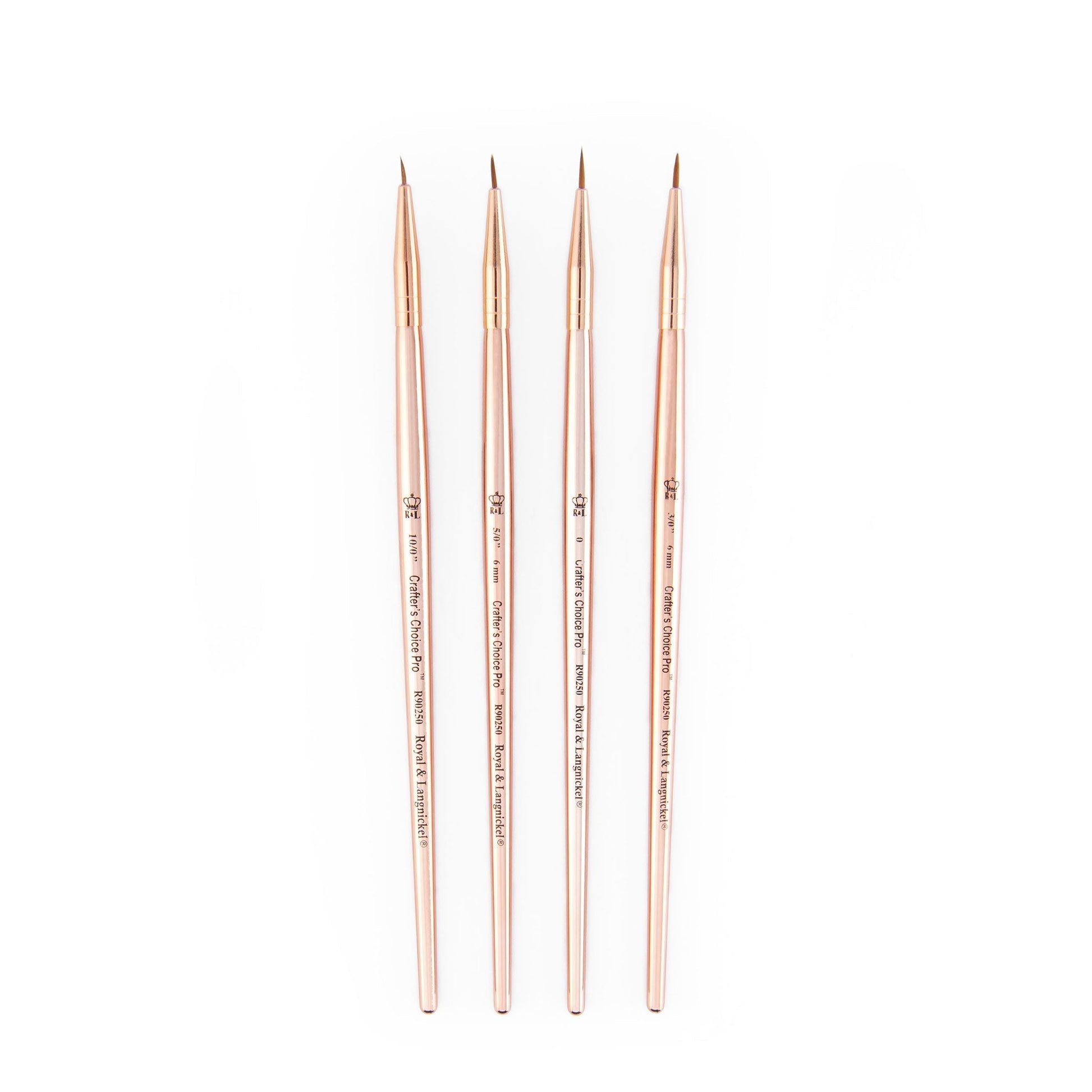 RCC PRO109-ZP - Crafter's Choice™ Pro 4pc Synthetic Sable Round Brush Set