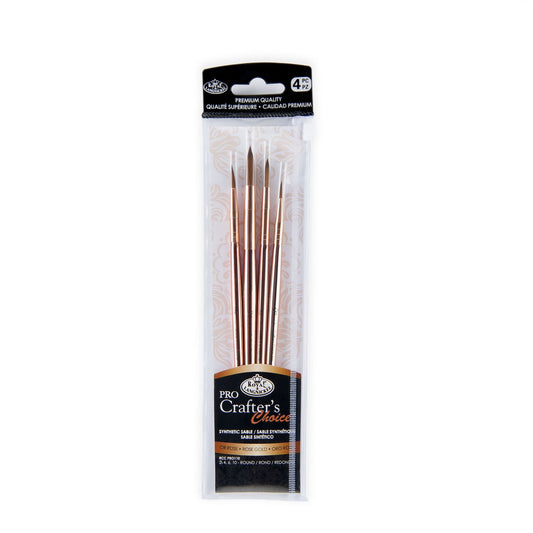 RCC PRO110-ZP - Crafter's Choice™ Pro 4pc Synthetic Sable Round Brush Set packaging front