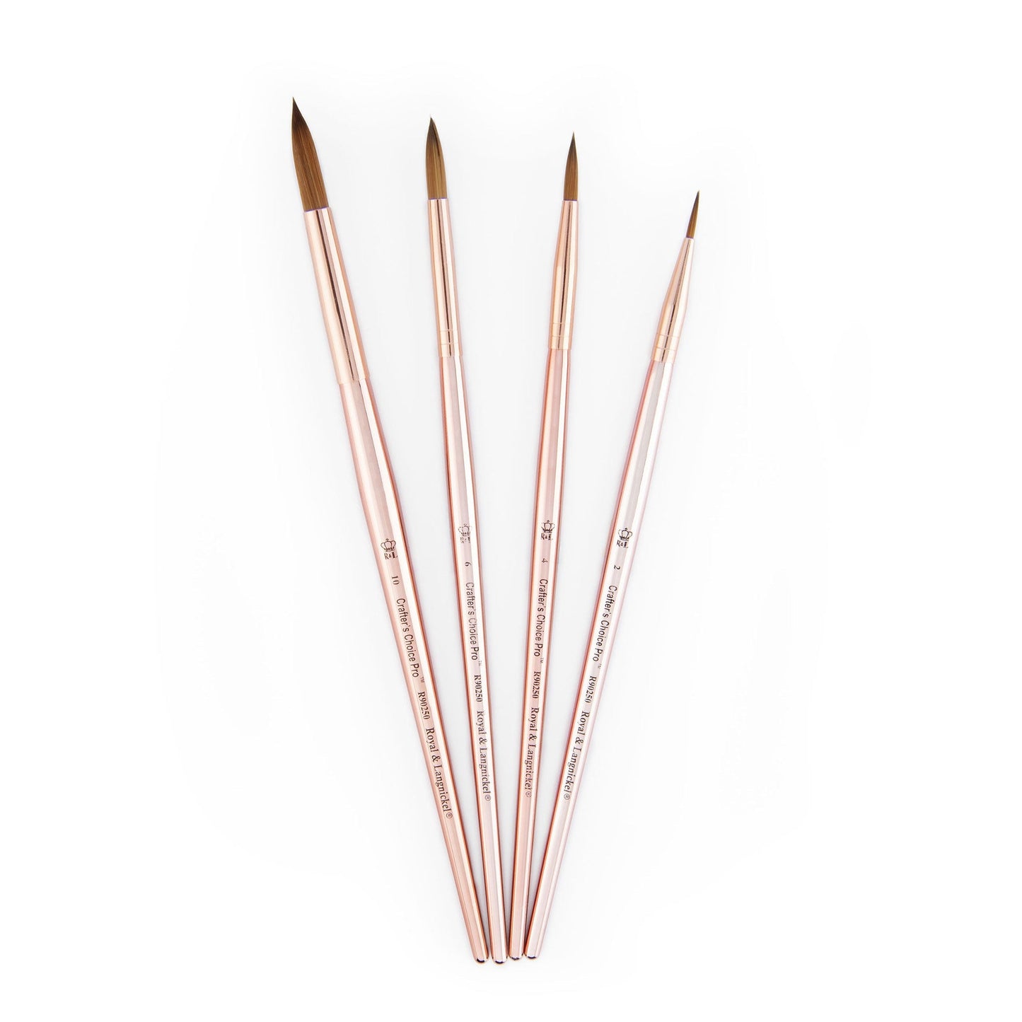 RCC PRO110-ZP - Crafter's Choice™ Pro 4pc Synthetic Sable Round Brush Set glam 3