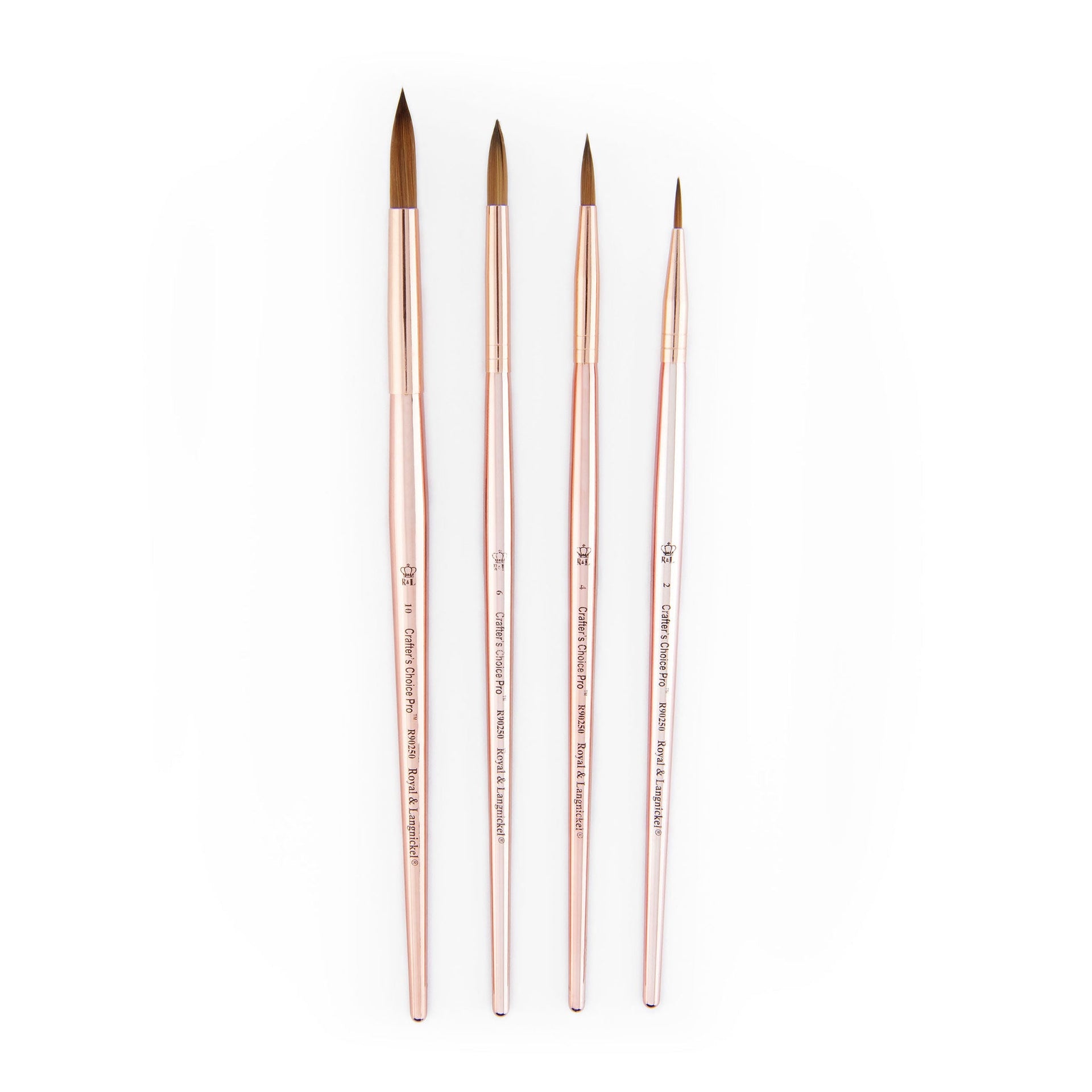RCC PRO110-ZP - Crafter's Choice™ Pro 4pc Synthetic Sable Round Brush Set