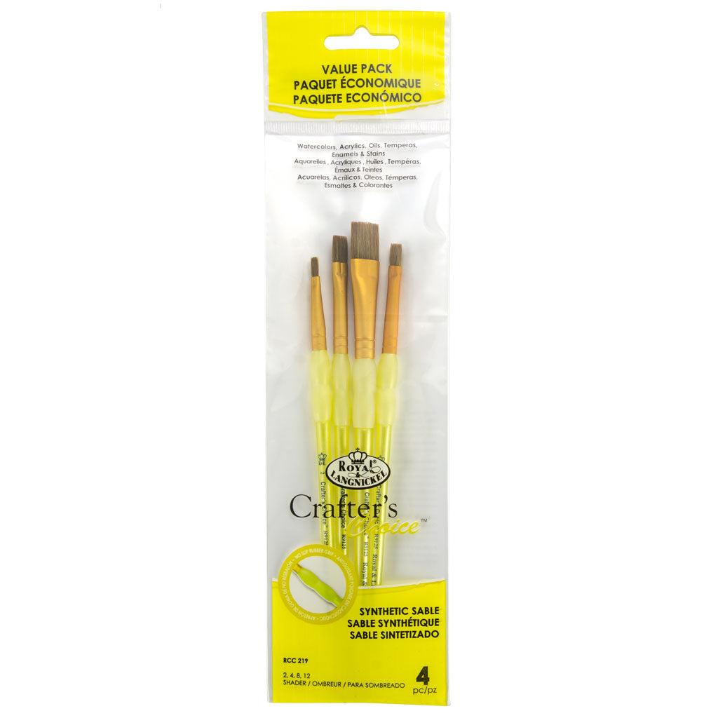 RCC 219 - Crafter's Choice™ 4pc Synthetic Sable Shader Brush Set