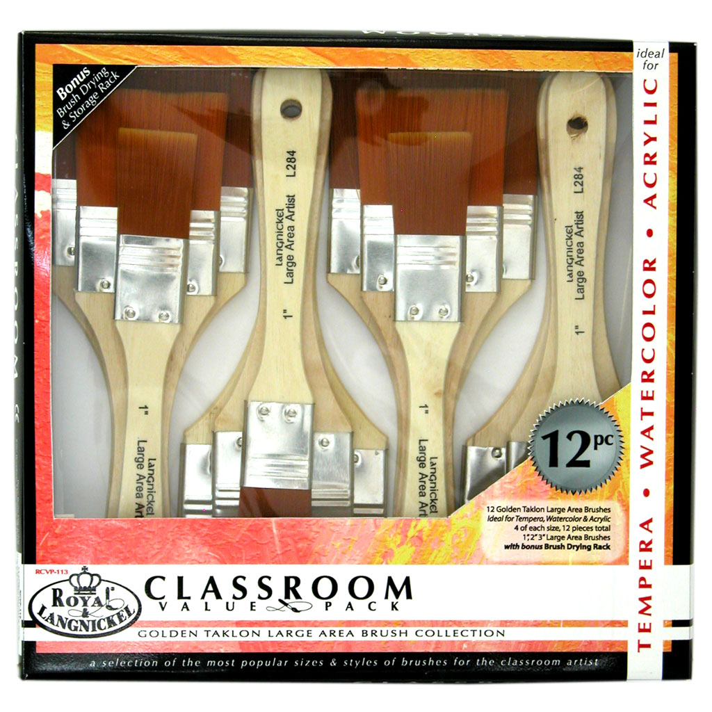 RCVP-113 | 12pc Golden Taklon Large Area Brush Set