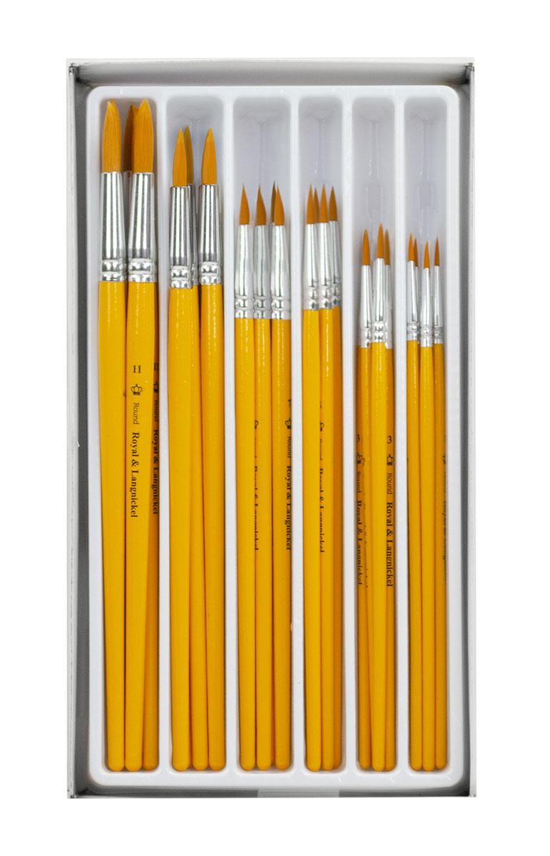 RCVP-117 | Gold Taklon Standard Handle 30pc Round Brush Value Set