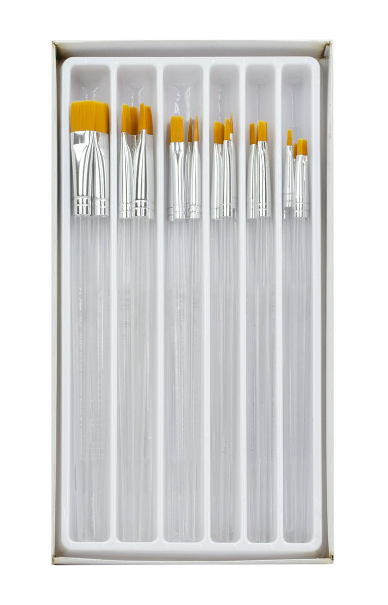 RCVP-CL501 | Clear Choice 24pc Golden Taklon Flat Brush Set