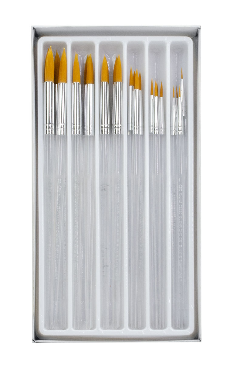 RCVP-CL502 | Clear Choice 24pc Golden Taklon Round Brush Set