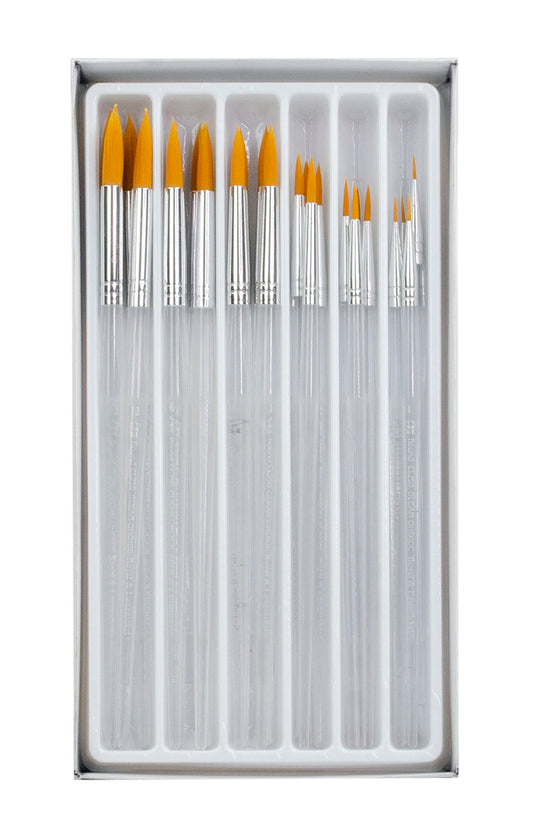 RCVP-CL502 | Clear Choice 24pc Golden Taklon Round Brush Set