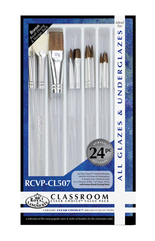 RCVP-CL507 | Clear Choice Ceramic Short Handle Combo Brush Set