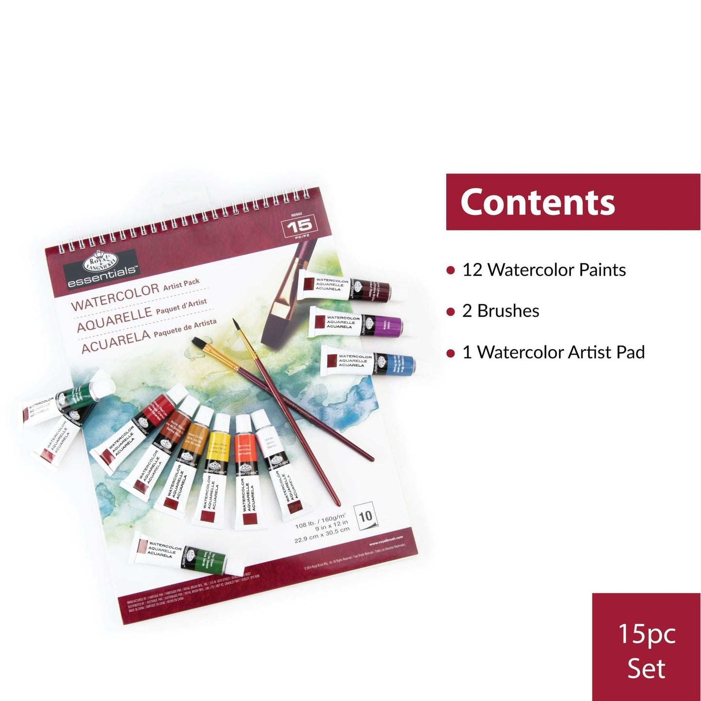 RD502 - Watercolor Artist Pack - 15pc infographic 3